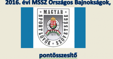2016. évi MSSZ OB pontok